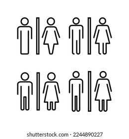 Vector de iconos de inodoro para aplicaciones web y móviles. Señal y símbolo de los baños de niñas y niños. señal de baño. wc, lavatorio