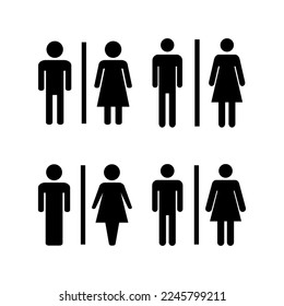 Toilettensymbol Vektorgrafik für Web- und mobile App. Mädchen und Jungen Toiletten Zeichen und Symbol. Badeschild. Wc, Waschbecken