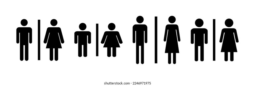 Toilet icon vector for web and mobile app. Girls and boys restrooms sign and symbol. bathroom sign. wc, lavatory