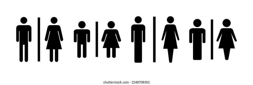 Toilet icon vector for web and mobile app. Girls and boys restrooms sign and symbol. bathroom sign. wc, lavatory