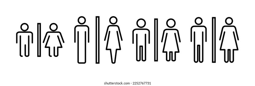 Toilet icon vector for web and mobile app. Girls and boys restrooms sign and symbol. bathroom sign. wc, lavatory