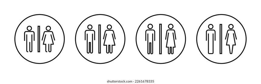 Toilet icon vector for web and mobile app. Girls and boys restrooms sign and symbol. bathroom sign. wc, lavatory