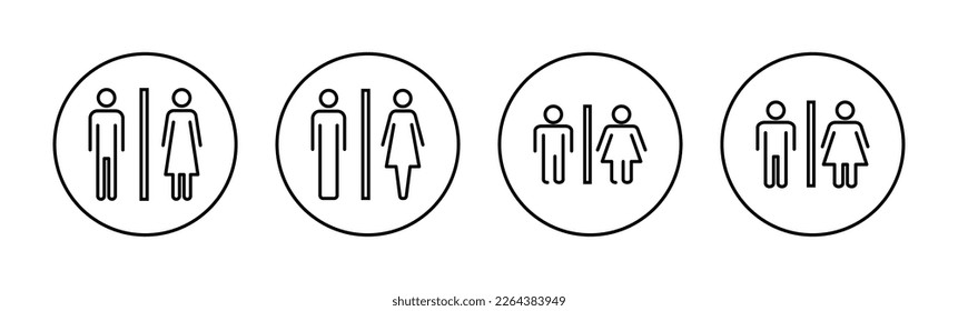 Toilet icon vector for web and mobile app. Girls and boys restrooms sign and symbol. bathroom sign. wc, lavatory