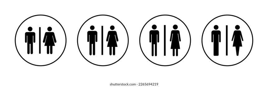 Toilettensymbol Vektorgrafik für Web- und mobile App. Mädchen und Jungen Toiletten Zeichen und Symbol. Badeschild. Wc, Waschbecken