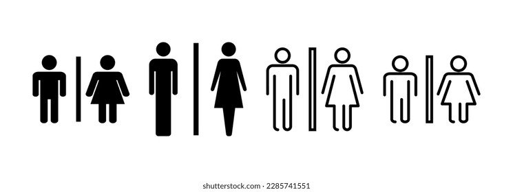 Toilet icon vector for web and mobile app. Girls and boys restrooms sign and symbol. bathroom sign. wc, lavatory