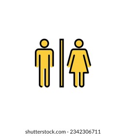 Toilet icon vector for web and mobile app. Girls and boys restrooms sign and symbol. bathroom sign. wc, lavatory