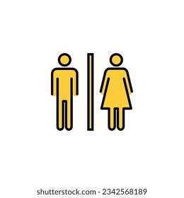 Toilet icon vector for web and mobile app. Girls and boys restrooms sign and symbol. bathroom sign. wc, lavatory