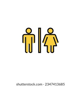 Toilet icon vector for web and mobile app. Girls and boys restrooms sign and symbol. bathroom sign. wc, lavatory