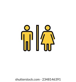 Vector de iconos de inodoro para aplicaciones web y móviles. Señal y símbolo de los baños de niñas y niños. señal de baño. wc, lavatorio