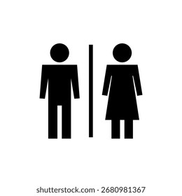 Toilet icon vector for web and mobile app. Girls and boys restrooms sign and symbol. bathroom sign. wc, lavatory