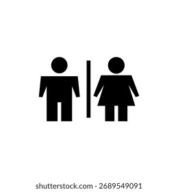 Toilet icon vector for web and mobile app. Girls and boys restrooms sign and symbol. bathroom sign. wc, lavatory