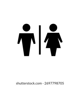 Icono de Vector de inodoro para Web y App móvil. Señal y símbolo de los baños para niñas y niños. letrero de baño. wc, lavabo