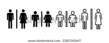 Toilet icon vector for web and mobile app. Girls and boys restrooms sign and symbol. bathroom sign. wc, lavatory