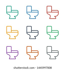 toilet icon white background. Editable outline toilet icon from construction. Trendy toilet icon for web and mobile.