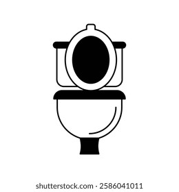 toilet icon with white background vector stock illustration