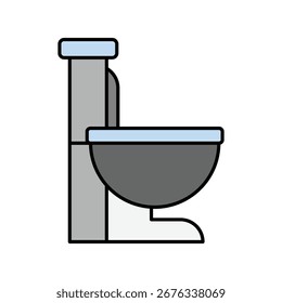 Toilet icon with white background vector stock illustration