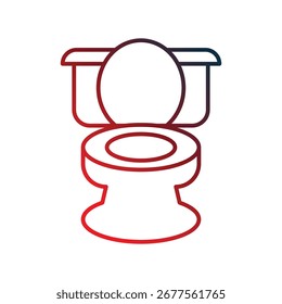Toilet icon with white background vector stock illustration