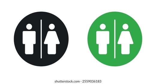 Toilet icons in black and colored version