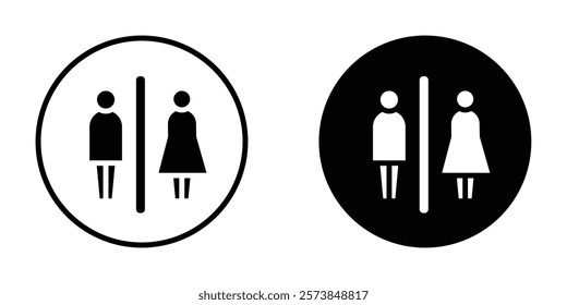 Toilet icons in filled and 3 stroke weights