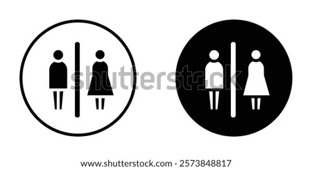 Toilet icons in filled and 3 stroke weights