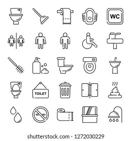 Toilet Icons Pack Isolated Toilet Symbols Stock Vector (Royalty Free ...