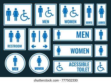 toilet icons and restroom signs