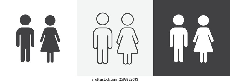 Toilet icons in Thin line black color. flat simple vector symbols illustration.