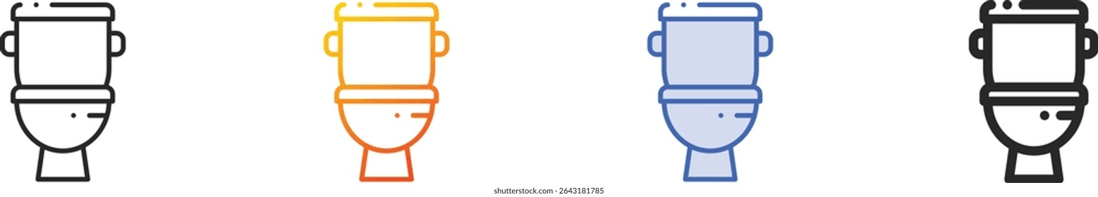 toilet icon.Thin Linear, Gradient, Blue Stroke and bold Style Design Isolated On White Background