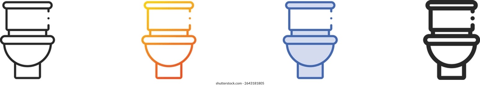 toilet icon.Thin Linear, Gradient, Blue Stroke and bold Style Design Isolated On White Background