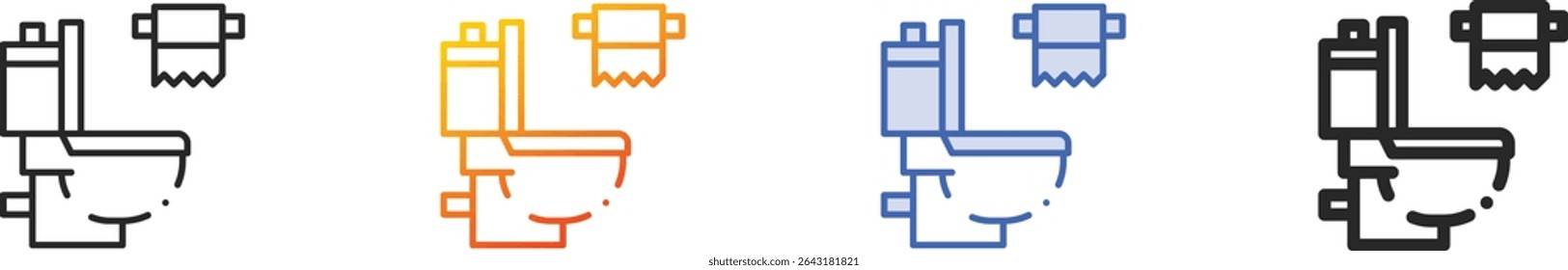 toilet icon.Thin Linear, Gradient, Blue Stroke and bold Style Design Isolated On White Background