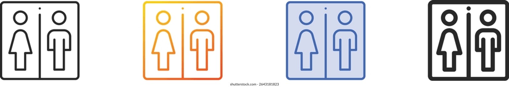 toilet icon.Thin Linear, Gradient, Blue Stroke and bold Style Design Isolated On White Background