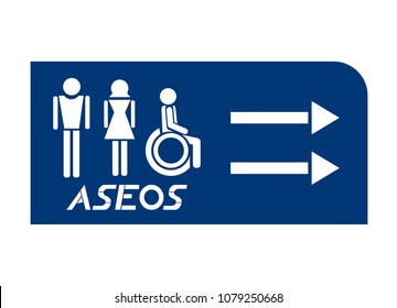 Toilet indications in spanish