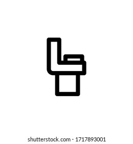 Toilet Interior Outline Icon Logo Vector Illustration
