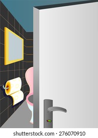Toilet interior vector illustration