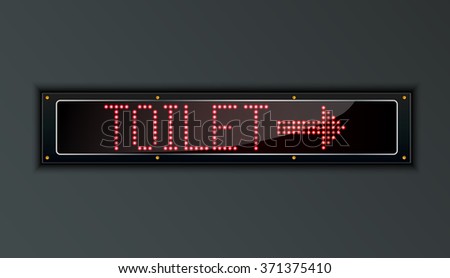 Toilet LED digital Sign.vector