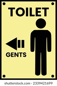 Toilet left side for gents sign