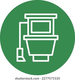 Toilet Line Circle Vector Icon Design