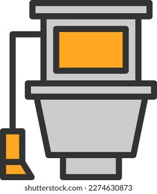 Toilet Line Filled Vector Icon Design