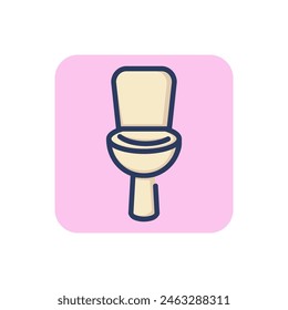 Toilet line icon. Bathroom, bowl, equipment outline sign. Home interior, plumbing, WC concept. Vector illustration for web design and apps