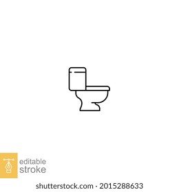 Toilet line icon. Bidet lavatory simple outline pictogram. Seat closet logo in wc room equipment for web, mobile website. Editable stroke. Vector illustration. Design on white background. EPS 10