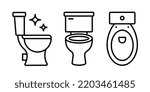 Toilet line icon bowl sanitaryware vector bathroom. Bidet toilet line icon