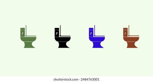 Toilet line icon bowl sanitaryware vector bathroom. Bidet toilet line icon