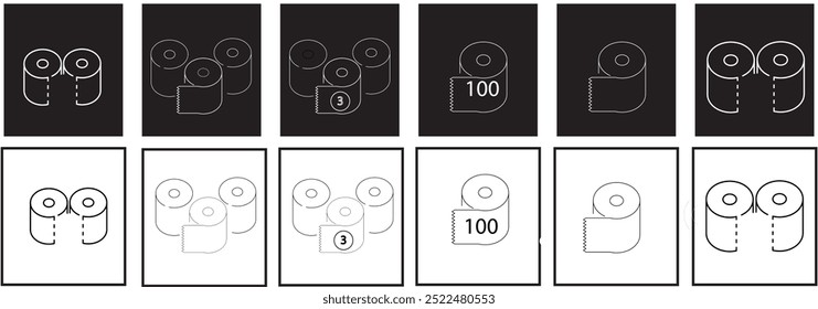 Toilet line icon set. Different and various icons about toilet and restroom