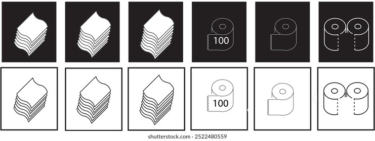 Toilet line icon set. Different and various icons about toilet and restroom