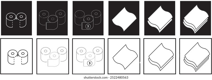 Toilet line icon set. Different and various icons about toilet and restroom