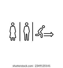 Toilet line icon set. WC sign. Men,women, Restroom for male, female. Vector graphics