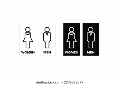 Toilet line icon set, WC sign, Vector graphics.