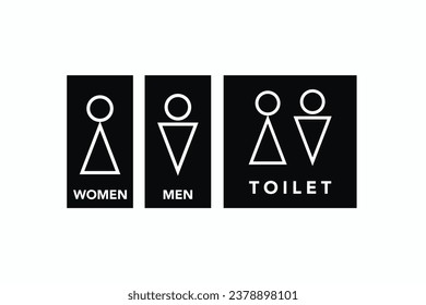 Toilet line icon set, WC sign, Vector graphics.