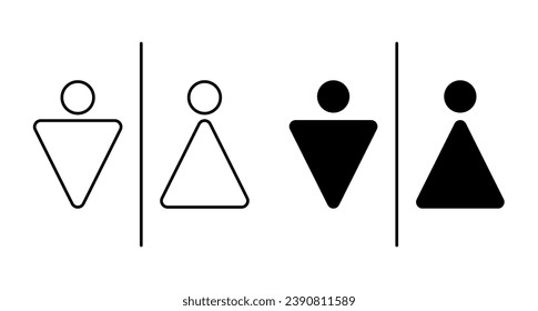 Toilet line icon set, WC signs, restroom symbols editable stroke.