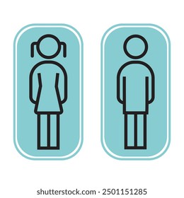 Toilet line icon set. WC sign. Men,women,mother with baby and handicap symbol. Restroom for male, female, transgender, disabled. Vector graphics